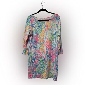 Lily Pulitzer Pima Cotton Tropical Spring Summer Vacation Mini Dress Large